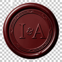 I & A monogram wax seal